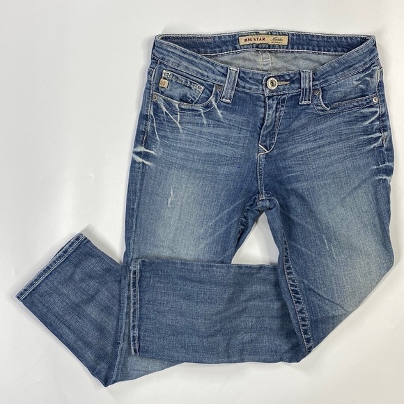 Big Star Maddie Mid Rise Fit Denim Cropped Jeans Size 28 Inseam 26" - Picture 1 of 12